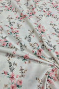 Off White Digital Printed Cotton Fabric - Stylish Designs - Luxurion World