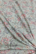 Vibrant Green Cotton Fabric with Digital Print - Luxurion World