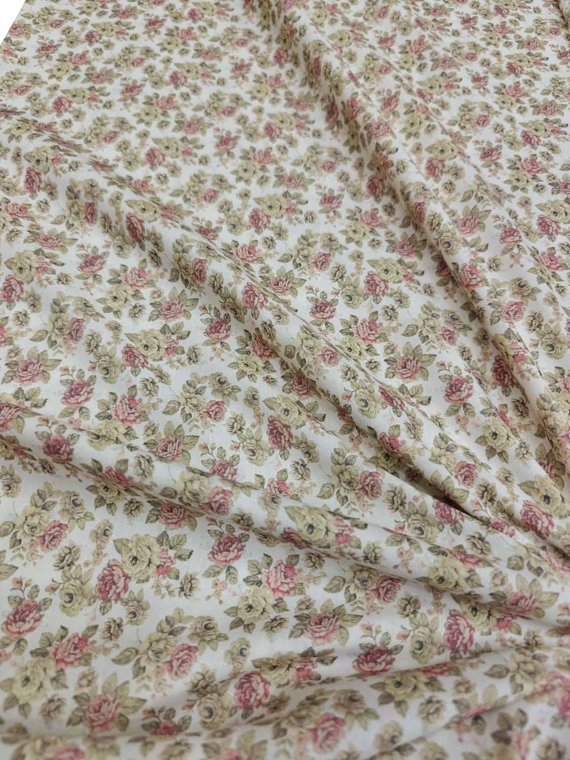 Off White Digital Printed Cotton Fabric - Stylish Designs - Luxurion World