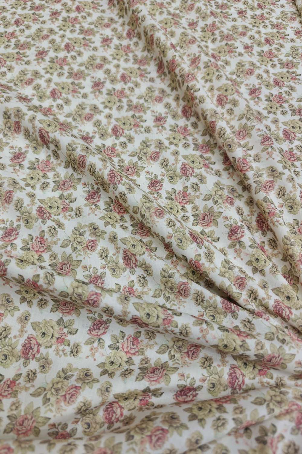 Off White Digital Printed Cotton Fabric - Stylish Designs - Luxurion World