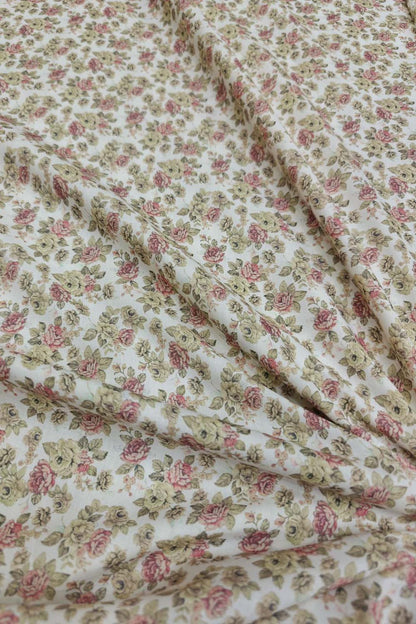 Off White Digital Printed Cotton Fabric - Stylish Designs - Luxurion World