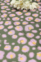 Green Digital Printed Chinon Fabric ( 1 Mtr ) - Luxurion World