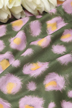 Green Digital Printed Chinon Fabric ( 1 Mtr ) - Luxurion World