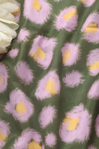 Green Digital Printed Chinon Fabric ( 1 Mtr ) - Luxurion World