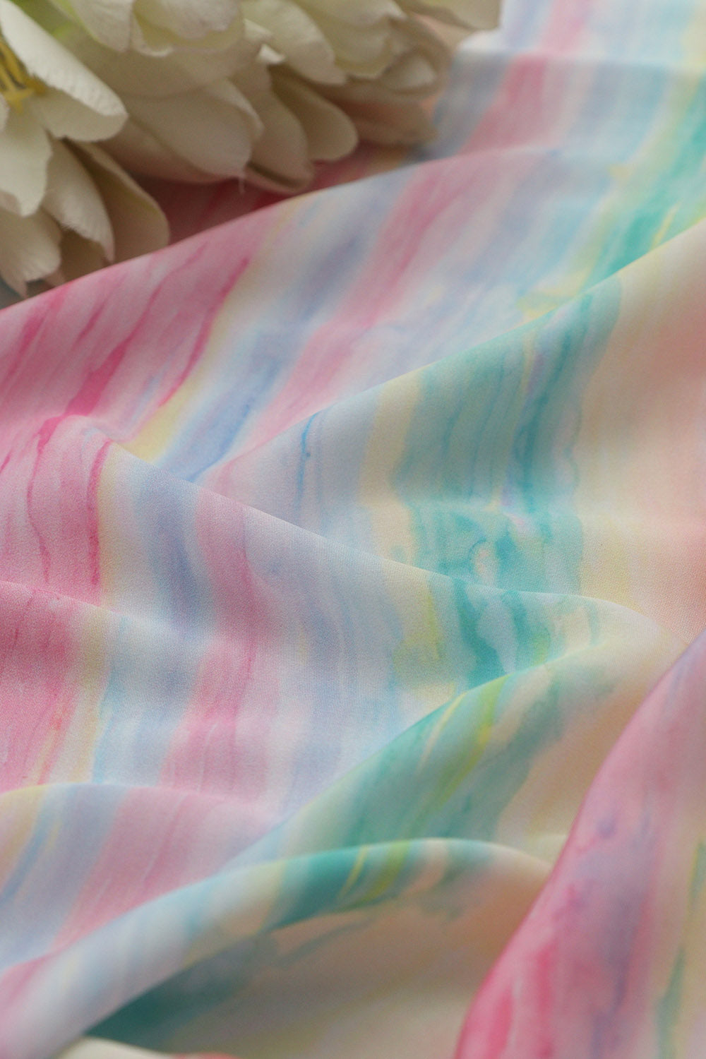 Multicolor Digital Printed Crepe Fabric ( 1 Mtr ) - Luxurion World