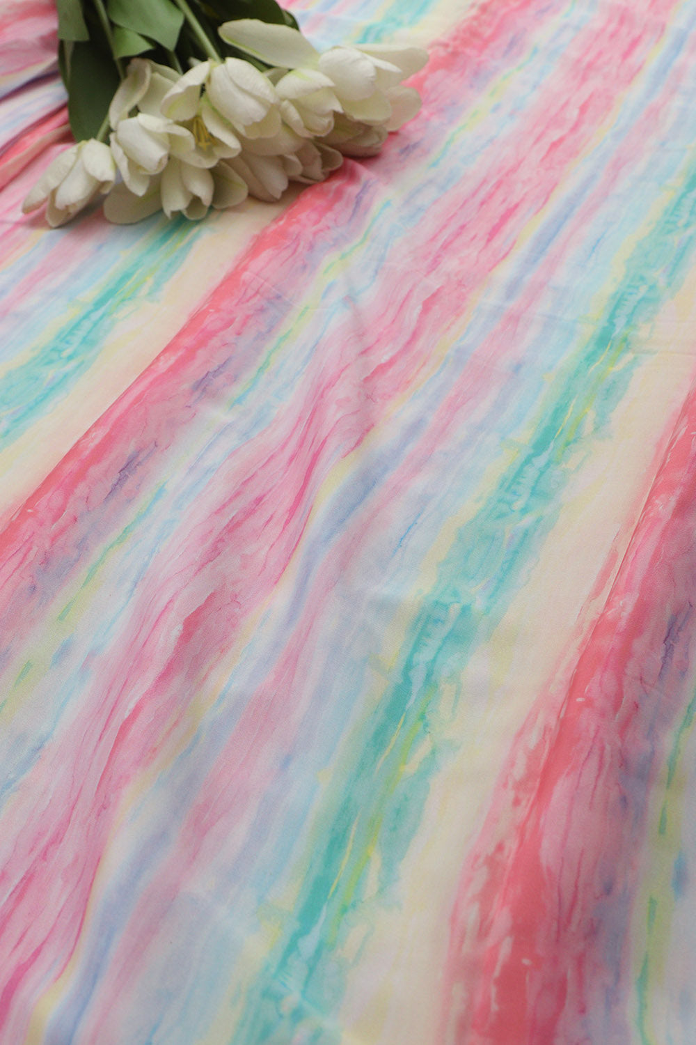 Multicolor Digital Printed Crepe Fabric ( 1 Mtr ) - Luxurion World