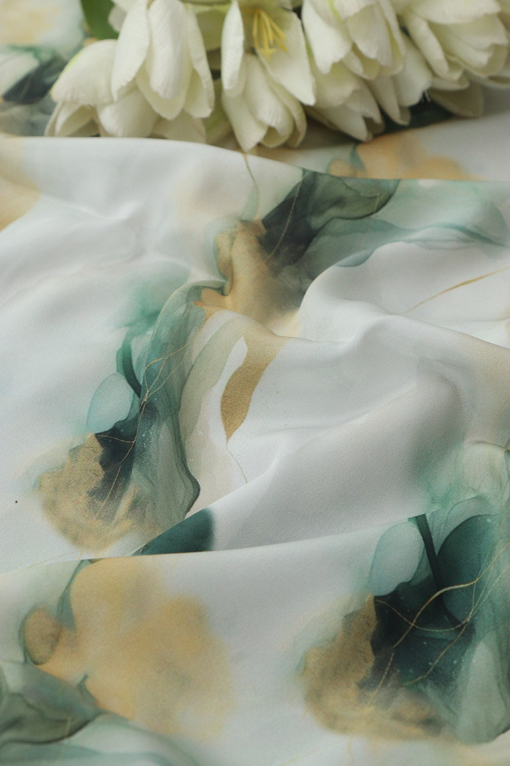 Multicolor Digital Printed Crepe Fabric ( 1 Mtr ) - Luxurion World