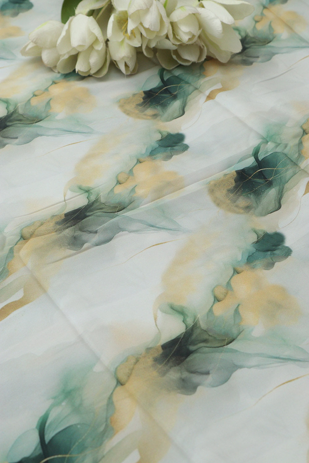 Multicolor Digital Printed Crepe Fabric ( 1 Mtr ) - Luxurion World