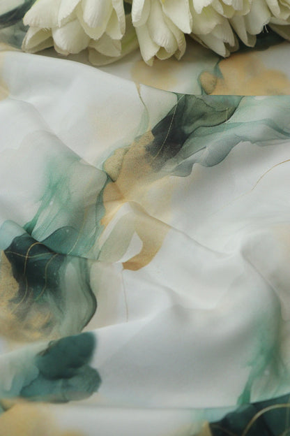 Multicolor Digital Printed Crepe Fabric ( 1 Mtr ) - Luxurion World