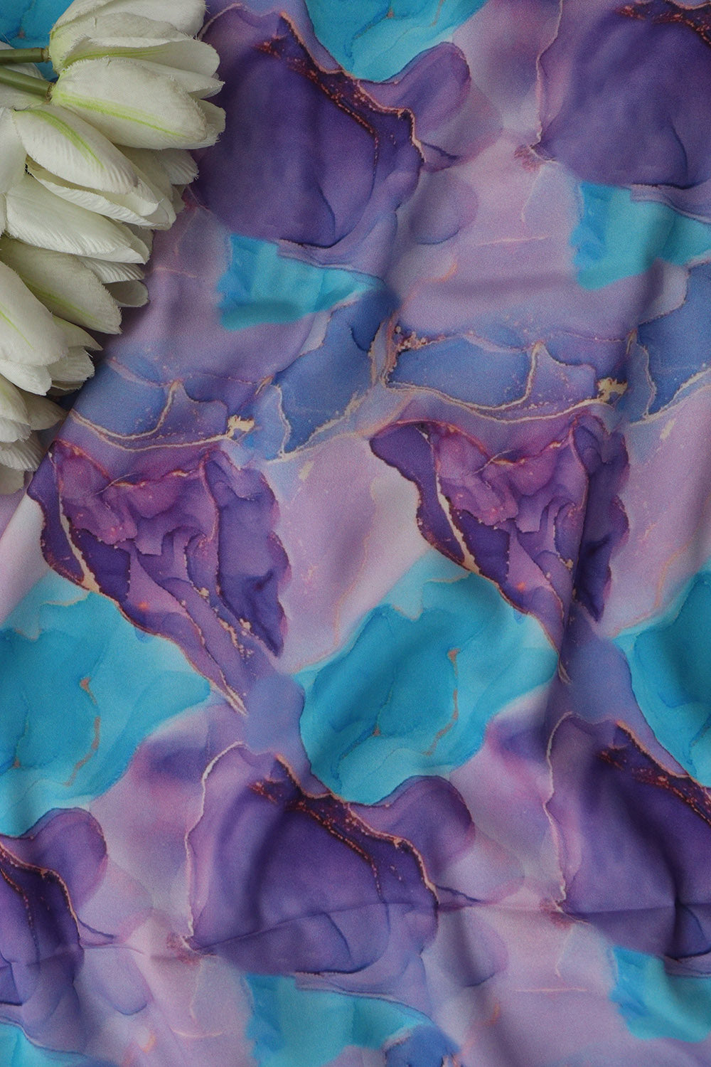 Multicolor Digital Printed Crepe Fabric ( 1 Mtr ) - Luxurion World