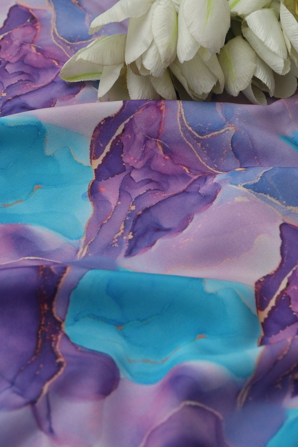 Multicolor Digital Printed Crepe Fabric ( 1 Mtr ) - Luxurion World