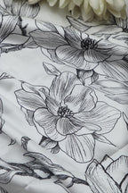 White Digital Printed Japan Satin Fabric ( 1 Mtr ) - Luxurion World