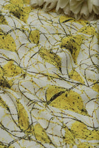 Yellow Digital Printed Lycra Fabric ( 1 Mtr ) - Luxurion World