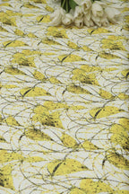 Yellow Digital Printed Lycra Fabric ( 1 Mtr ) - Luxurion World