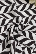 Black Digital Printed Crepe Fabric ( 1 Mtr ) - Luxurion World