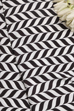 Black Digital Printed Crepe Fabric ( 1 Mtr ) - Luxurion World