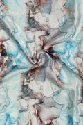 Multicolor Digital Printed Crepe Fabric — Spectrum Marble, Luxury Wear