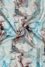 Multicolor Digital Printed Crepe Fabric — Spectrum Marble, Luxury Wear