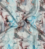 Multicolor Digital Printed Crepe Fabric — Spectrum Marble, Luxury Wear