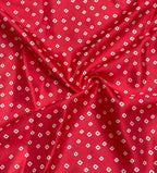 Red Bandhani Modal Satin Fabric with Digital Print - Luxurion World