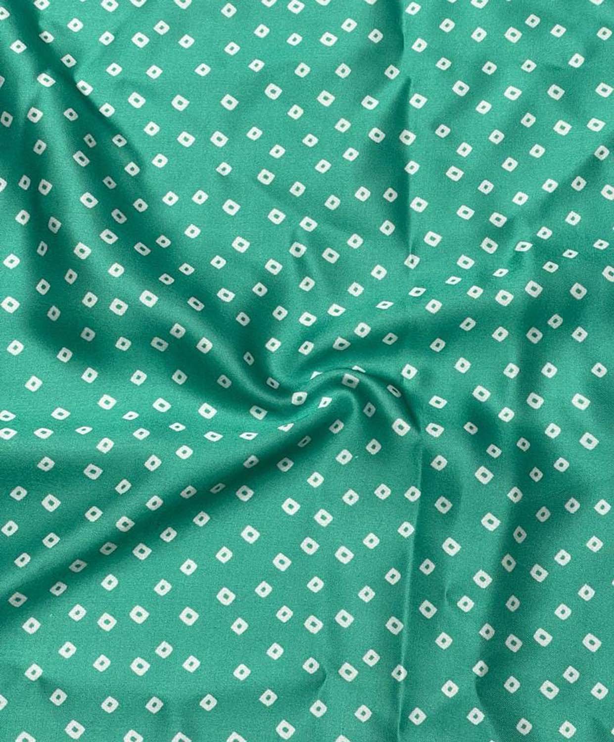 Blue Bandhani Modal Satin Fabric with Digital Print - Luxurion World