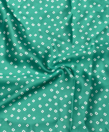 Blue Bandhani Modal Satin Fabric with Digital Print - Luxurion World