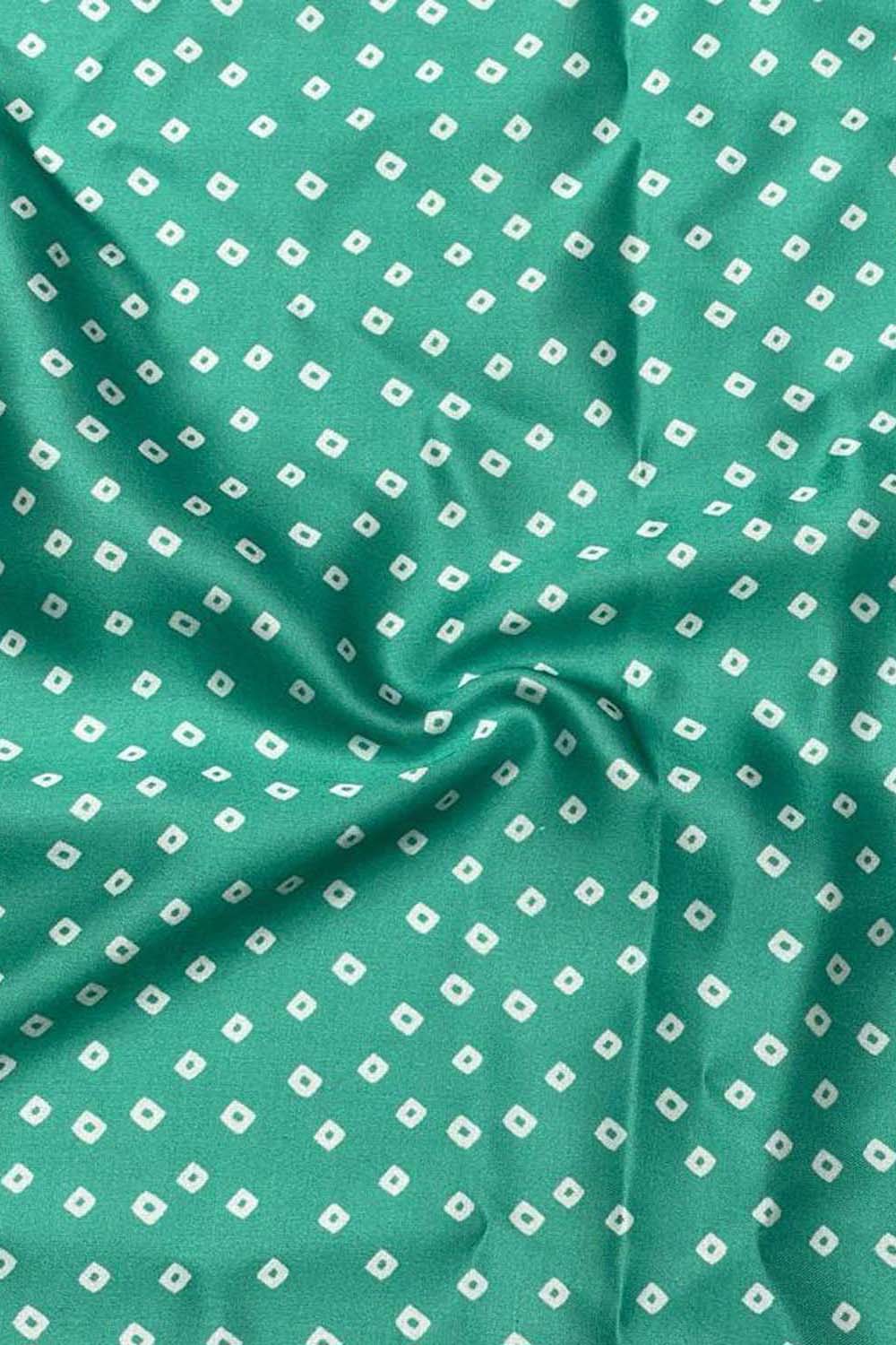 Blue Bandhani Modal Satin Fabric with Digital Print - Luxurion World