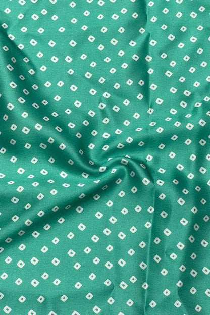 Blue Bandhani Modal Satin Fabric with Digital Print - Luxurion World