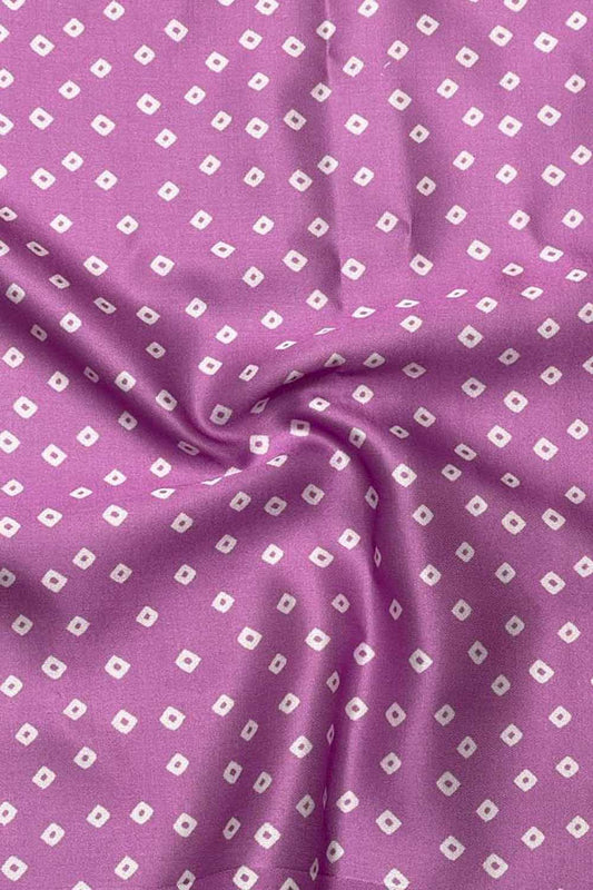 Vibrant Purple Bandhani Design Modal Satin Fabric - Luxurion World