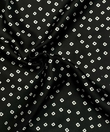 Stunning Black Bandhani Design Modal Satin Fabric - Luxurion World