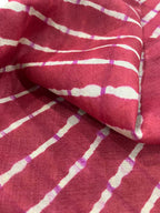 Red Leheriya Tie N Dye Pure Tussar Silk Fabric ( 1 Mtr ) - Luxurion World