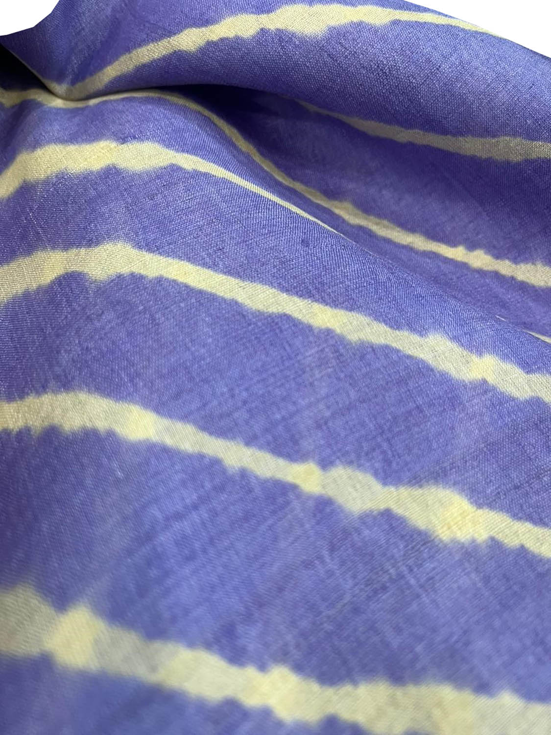Purple Leheriya Tie N Dye Pure Tussar Silk Fabric ( 1 Mtr ) - Luxurion World