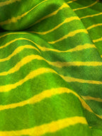 Green Leheriya Tie N Dye Pure Tussar Silk Fabric ( 1 Mtr ) - Luxurion World