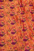 Golden Paithani Brocade Silk Peacock Design Fabric ( 1 Mtr ) - Luxurion World