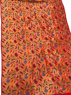 Golden Paithani Brocade Silk Peacock And Flower Jaal Design Fabric ( 1 Mtr ) - Luxurion World