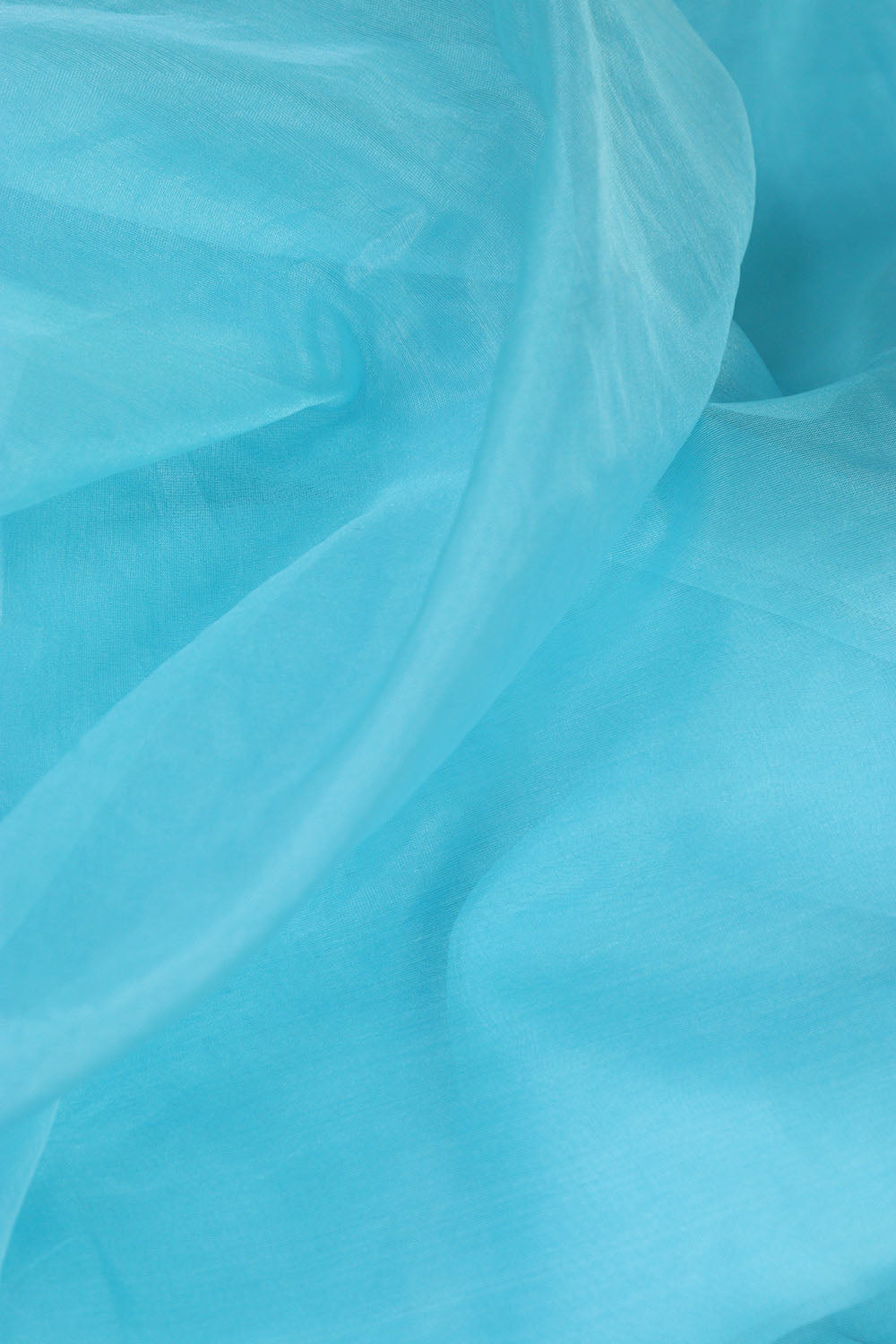 Blue Organza Silk Fabric: Elegant and Versatile  ( 1 Mtr ) - Luxurion World
