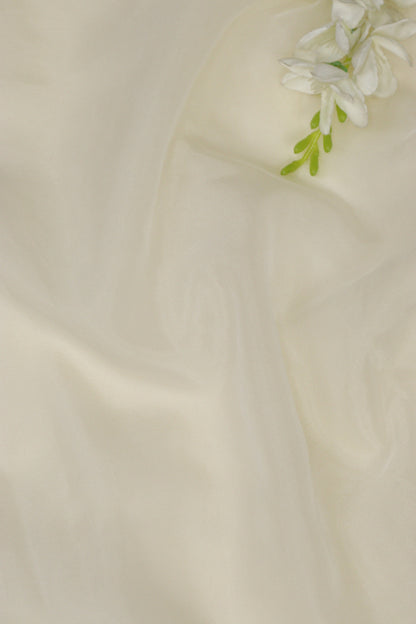 White Organza Silk Fabric for Elegant Designs  ( 1 Mtr ) - Luxurion World