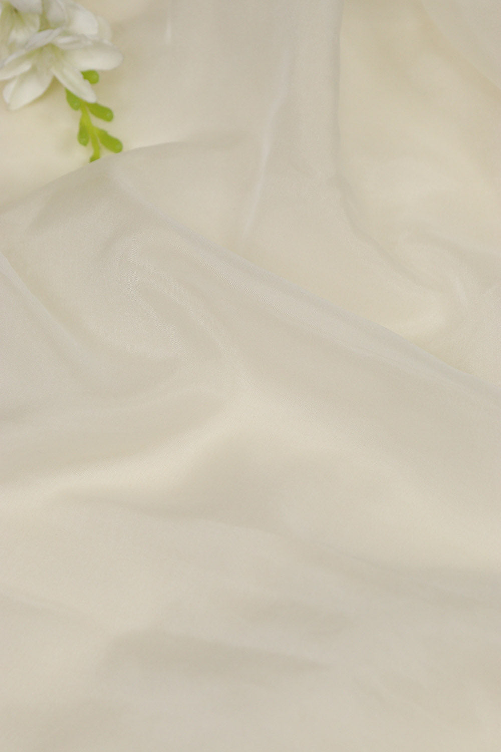 White Organza Silk Fabric for Elegant Designs  ( 1 Mtr ) - Luxurion World