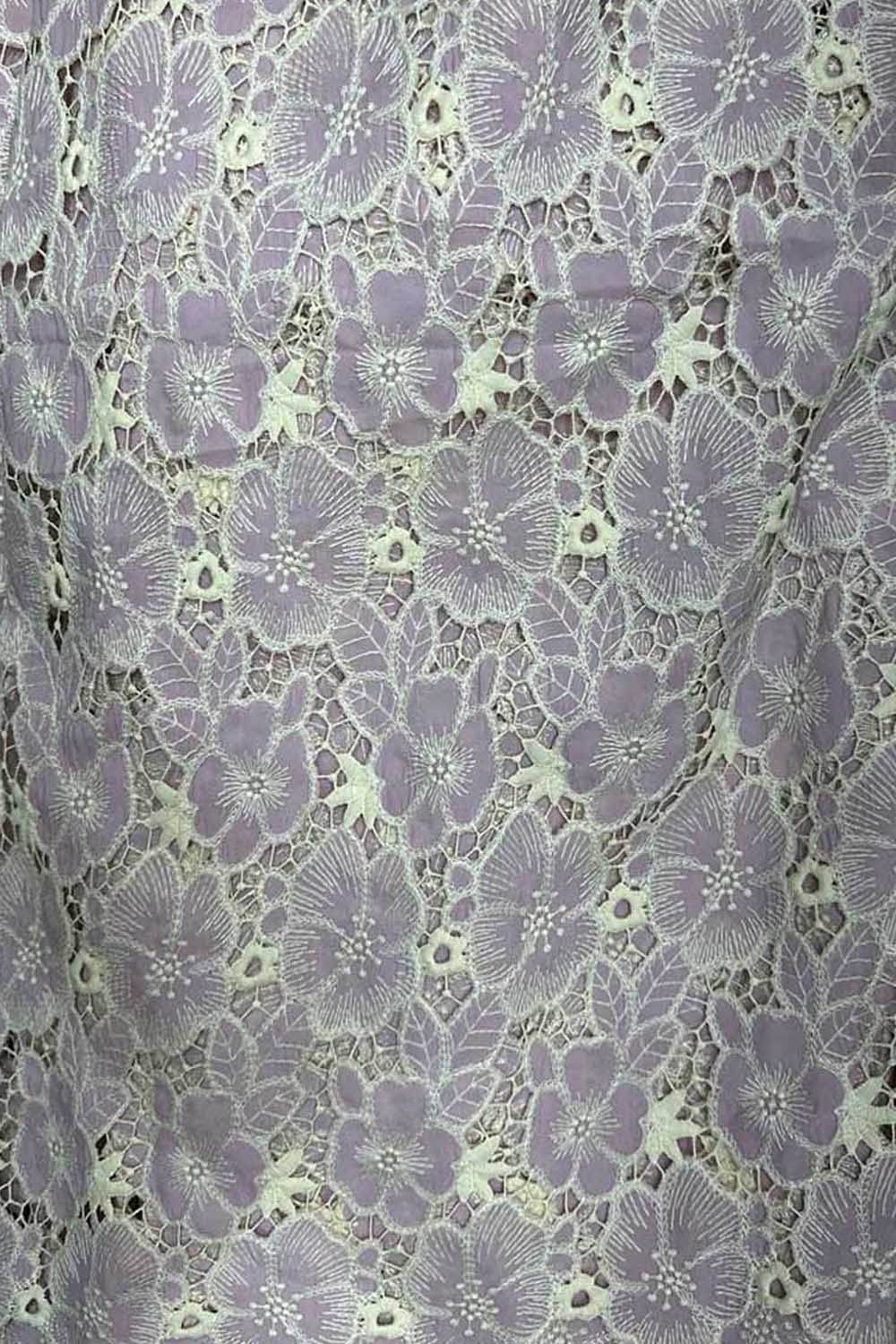 Stylish Purple Crochet Cut Work Embroidered Cotton Crepe - Luxurion World
