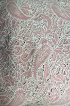 Pretty in Pink: Crochet Cut Work Embroidered Cotton Crepe - Luxurion World