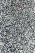 Grey Crochet Cut Work Embroidered Cotton Crepe Fabric - Luxurion World
