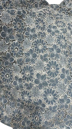 Grey Crochet Cut Work Embroidered Cotton Crepe - Luxurion World