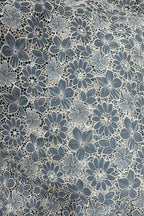 Grey Crochet Cut Work Embroidered Cotton Crepe - Luxurion World