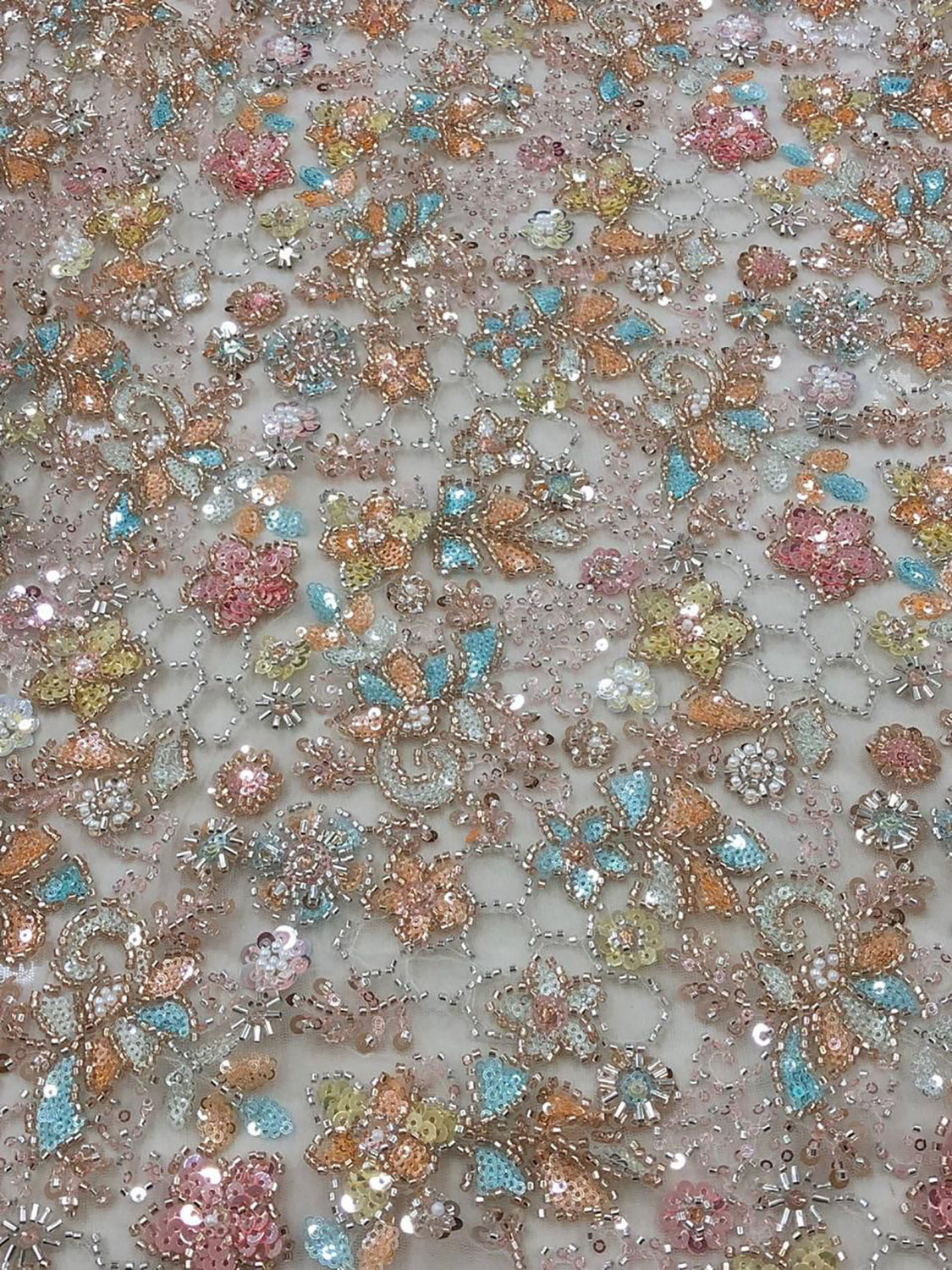 Multicolor Heavy Embroidered And Beads Work Georgette Trendy Fabric - Luxurion World