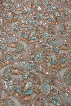 Multicolor Heavy Embroidered And Beads Work Georgette Trendy Fabric - Luxurion World
