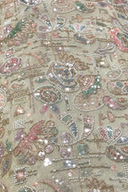 Multicolor Heavy Embroidered And Beads Work Georgette Trendy Fabric - Luxurion World
