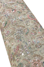 Multicolor Heavy Embroidered And Beads Work Georgette Trendy Fabric - Luxurion World