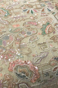 Multicolor Heavy Embroidered And Beads Work Georgette Trendy Fabric - Luxurion World