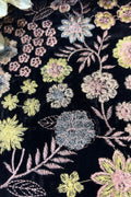 Black Trendy Velvet Embroidered Fabric ( 2.5 Mtr ) - Luxurion World