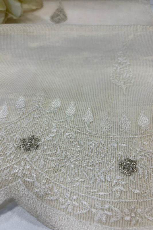 Dyeable Trendy Chanderi Tissue Silk Fabric ( 2.5 Mtr ) - Luxurion World